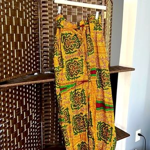 Paper bag African printed pants